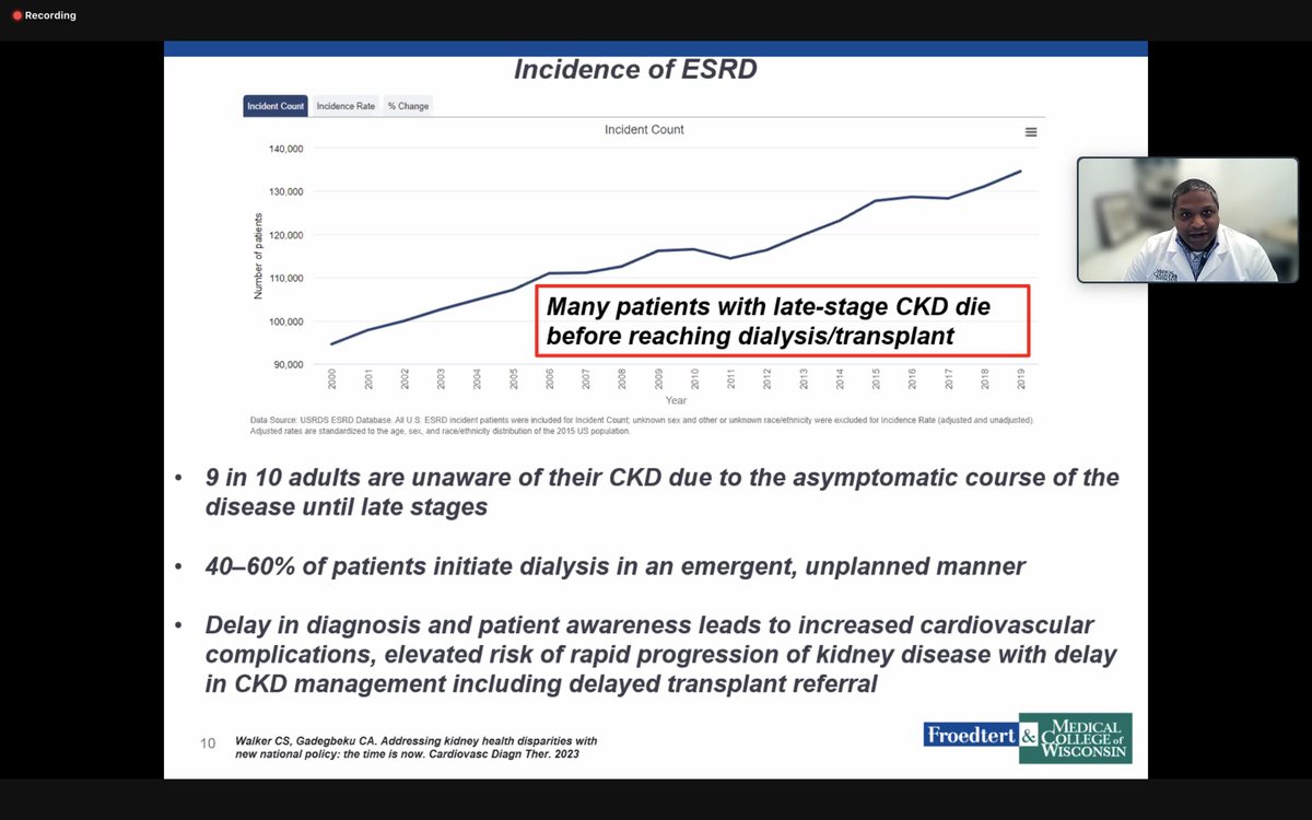 Such a pleasure to hear @bthomas215 at #medicinegrandrounds @MCW_Nephrology @Mcw_Medchiefs discussing Disparities in Kidney Transplantation
