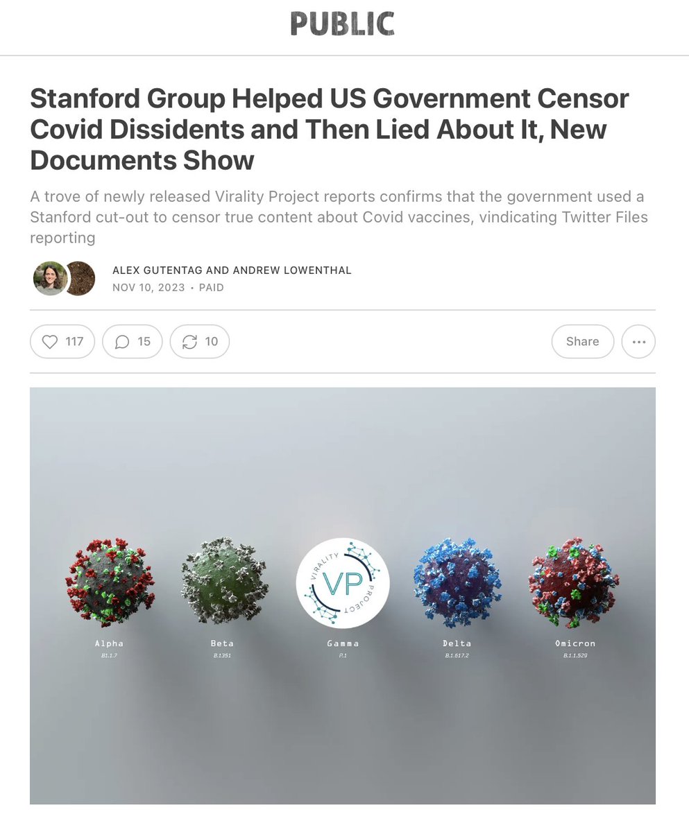 Representatives of a US government front group, 'Stanford Internet Observatory,' denied ever demanding censorship of anyone. They lied, and we have the proof. They got social media companies to censor accurate Covid information in a clear violation of the First Amendment. Bam.