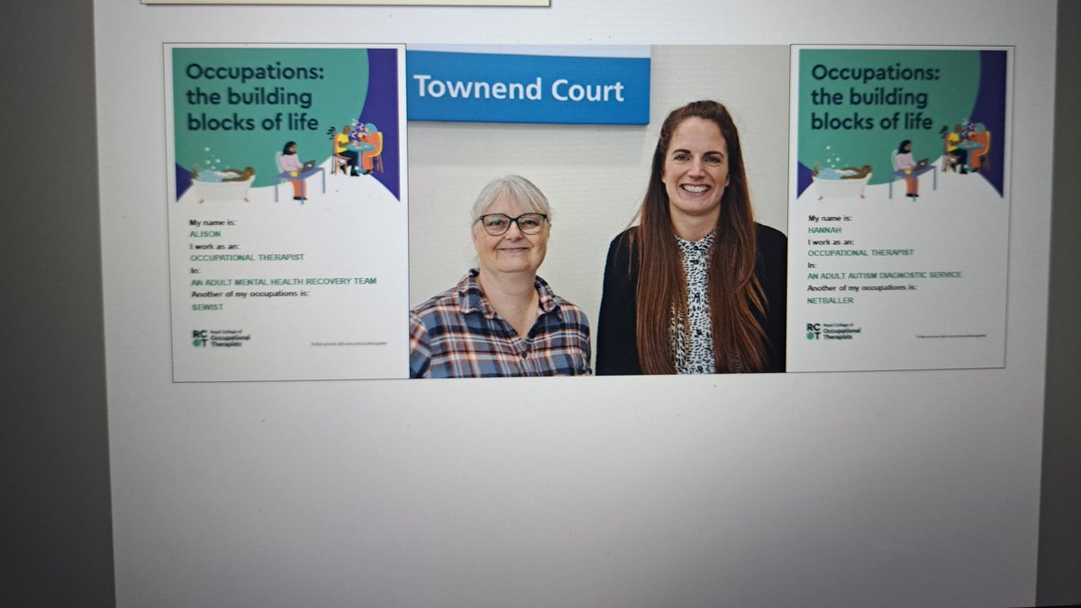 Townend Court is the base for a number of the <a href="/HumberNHSFT/">Humber Teaching NHS Foundation Trust</a> occupational therapy staff including Hannah and Alison who are pictured here with some information about where they work and their outside work occupations #OTWeek23 <a href="/theRCOT/">Royal College of Occupational Therapists</a>