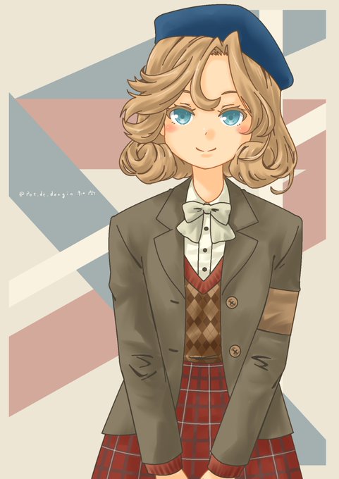 「blonde hair checkered clothes」 illustration images(Latest)