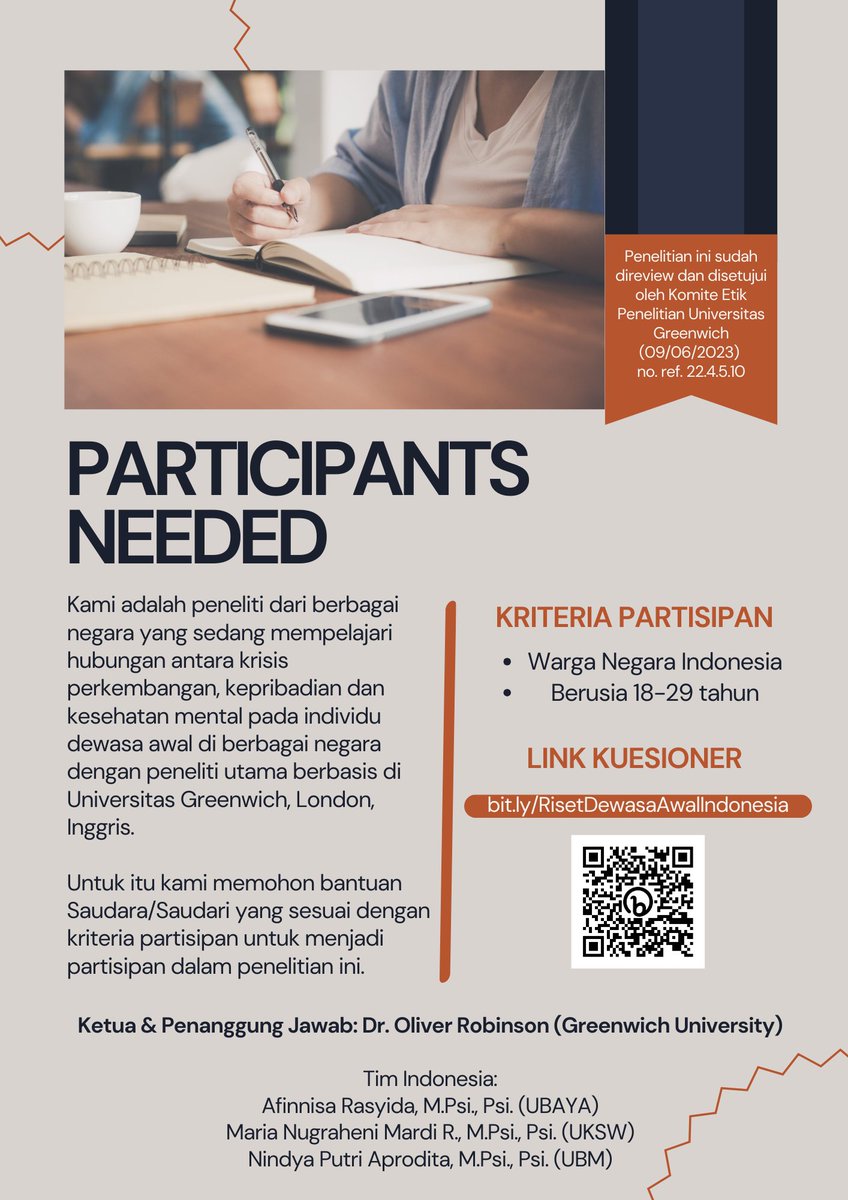 AmorphousSpace's tweet photo. Halo! Kami membutuhkan responden penelitian dengan kriteria:
1. Warga Negara Indonesia
2. Berusia antara 18-29 tahun

Mohon kesediaan Saudara/i untuk berpartisipasi sebagai responden dalam penelitian kami, di link berikut ini:
https://t.co/AHV5setrVv

Terima kasih! https://t.co/b8UbZxVjZz