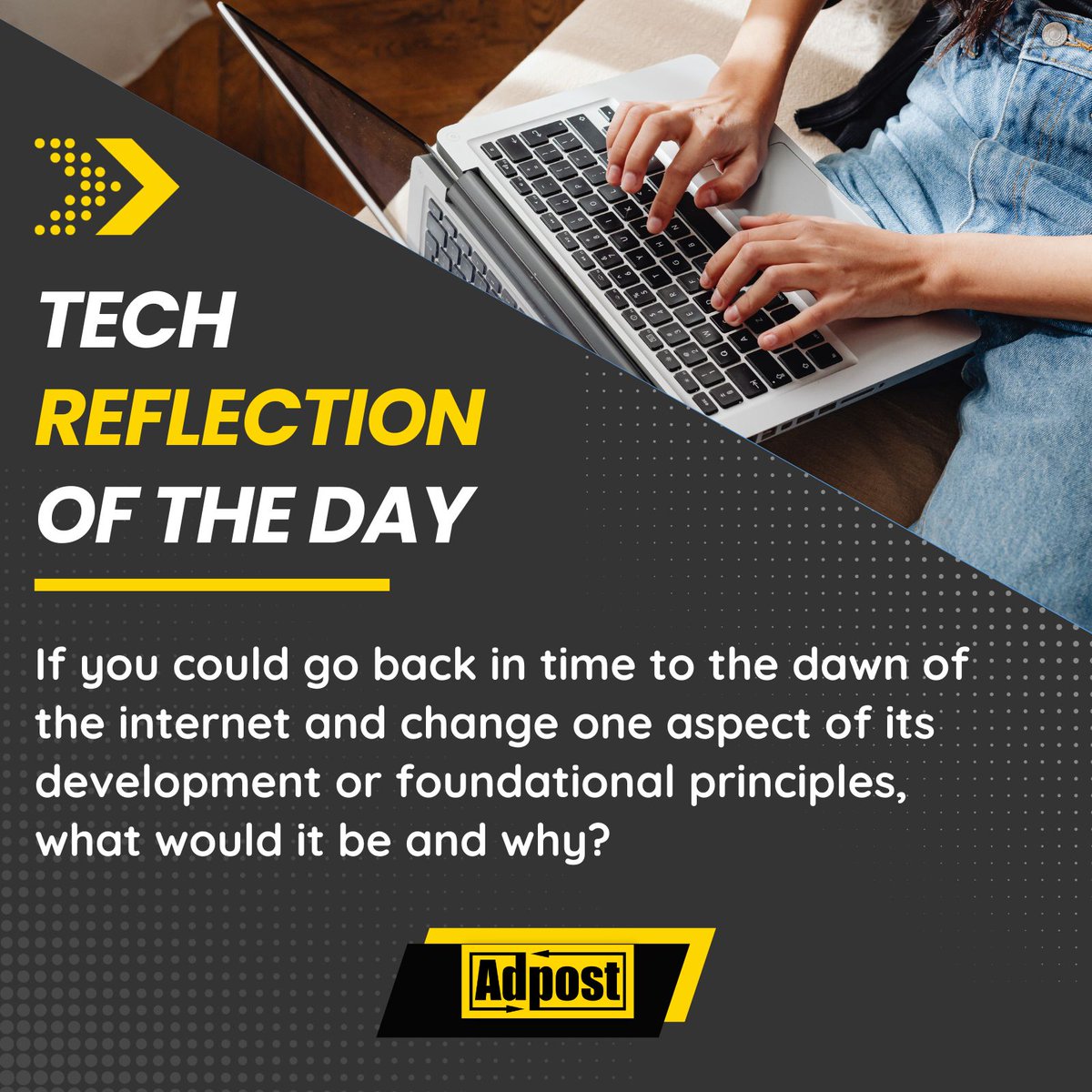adpostcom's tweet image. 🌐 If you had a chance to reshape the internet's past, what fundamental change would you make? 
👉 Join the conversation and be part of this unique exploration into tech history! 💡✨ #TechReflection #InternetInnovation #DigitalTransformation #TimeTravelTech #ChangeTheInterne