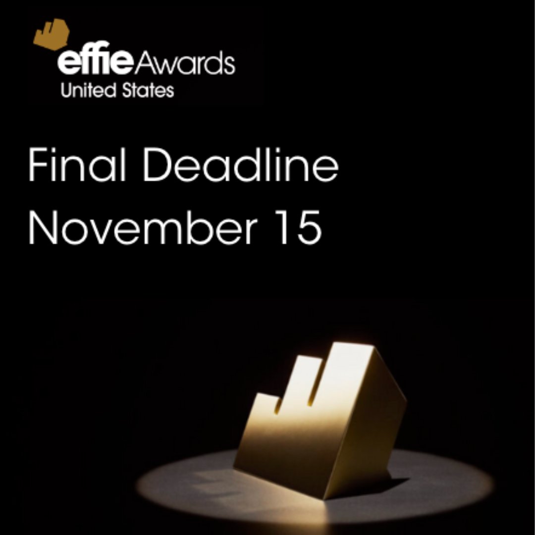 There are only 5 days left to submit your entry for the 2024 Effie Awards US competition. Get your entry kit and free resources to craft your submission today effie.org/26/entry_detai…