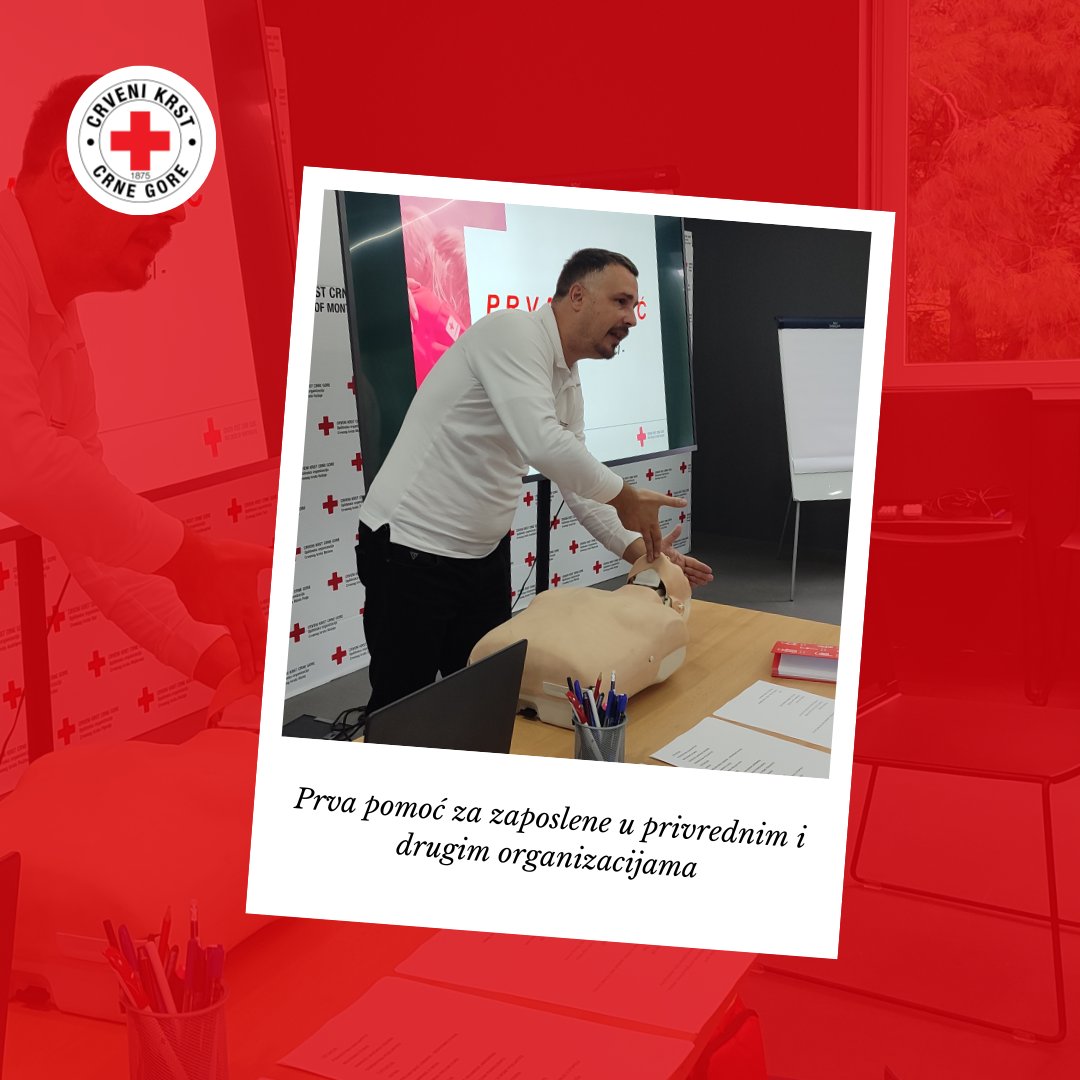 CKCG_MRC's tweet photo. ⛑️Protekla dva dana smo organizovali obuku prve pomoći za zaposlene u privrednim i drugim organizacijama.
🫵 Nauči i ti prvu pomoć.
Prijavi se organizaciji Crvenog krsta u svojoj opštini.
#EverywhereForEveryone #firstaidtraining #RedCrossofMontenegro https://t.co/ZTNRKpd5q3