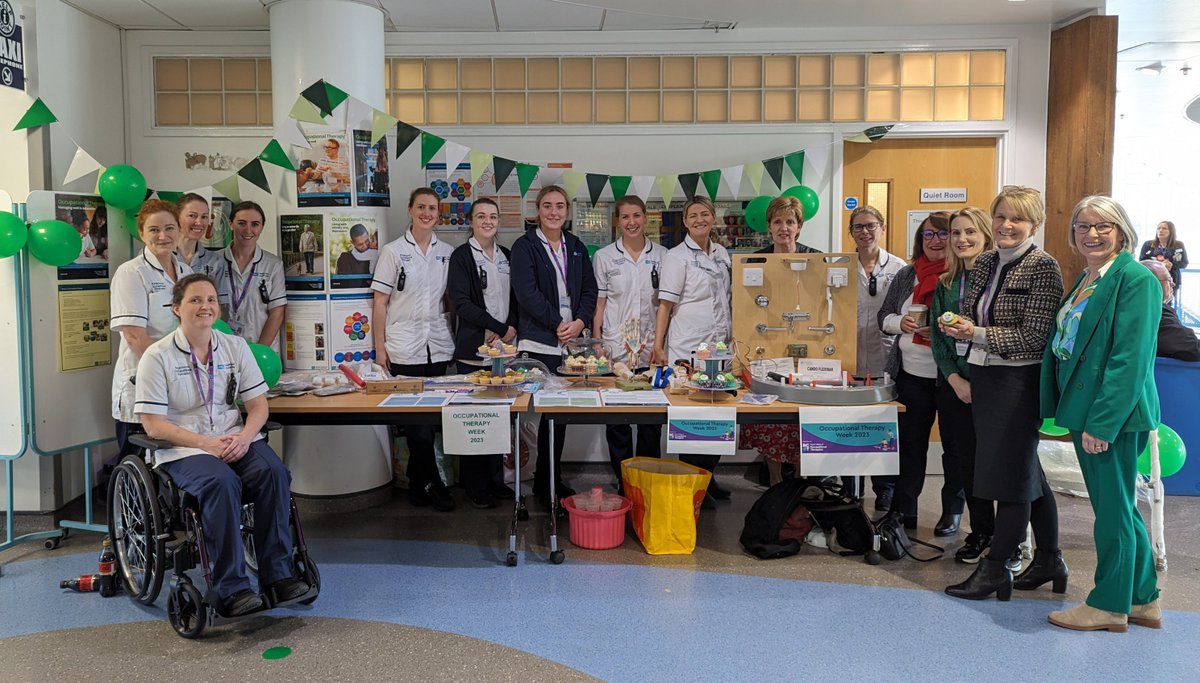 Some of our OTs were meeting staff at the Royal today celebrating Occupational Therapy Week 🥳 Lots of information on display and a few treats for staff to enjoy too! Thanks to all our OT staff for all the amazing work they do every day 💚 #OTWeek23