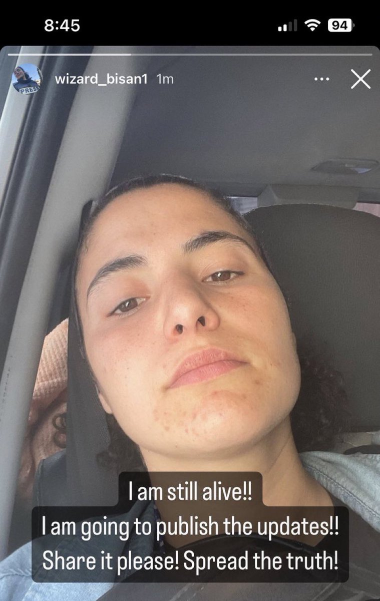 ya allah I am so happy bisan is alive but my heart genuinely aches seeing the light from her eyes gone. In all the amazing videos her friends shared of her prior to this month she had such a positive glow. israel destroyed that for her, shes alive but they took away her joy.