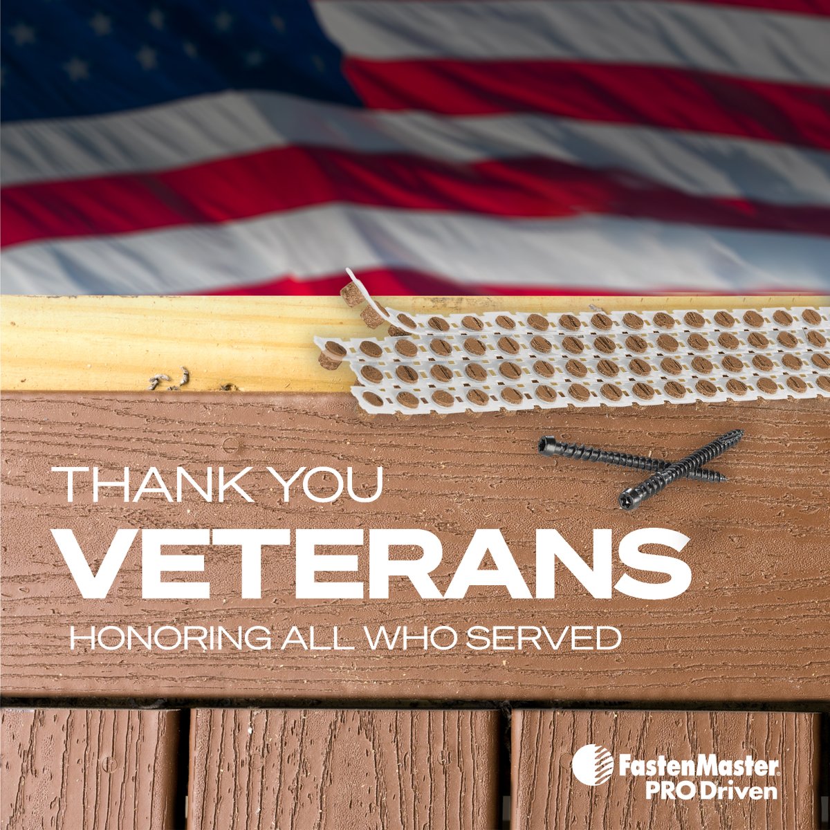 FastenMasterPro's tweet image. Today we would like to honor all those brave men and women who have served in the armed forces and fought to protect our freedom.

Thank you for your service, from all of us here at FastenMaster.

#FastenMaster #FastenMasterPRO #PRODriven #VeteransDay