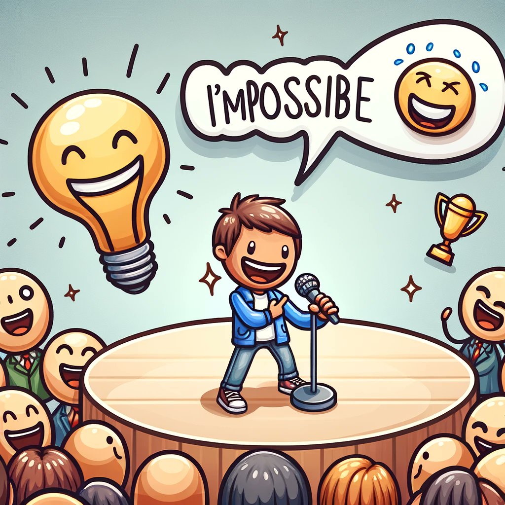 MarcJohnso8778's tweet image. Why did the can-do attitude get a laugh? Because it turned &apos;impossible&apos; into &apos;I&apos;m possible&apos; at a pun contest! Stay motivated, even puns believe in you! 😄 #MotivationalHumor #PunsForFun