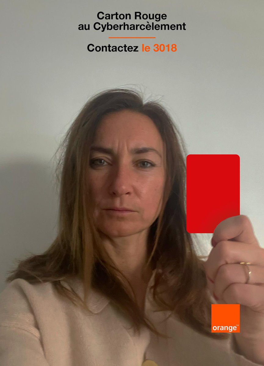 Continuons à dire #NonAuHarcèlement et à ne rien laisser passer. 🟥 Si vous êtes témoin ou victime, contactez le 3018 📱 @teamorangefoot @orange_france @eenfance