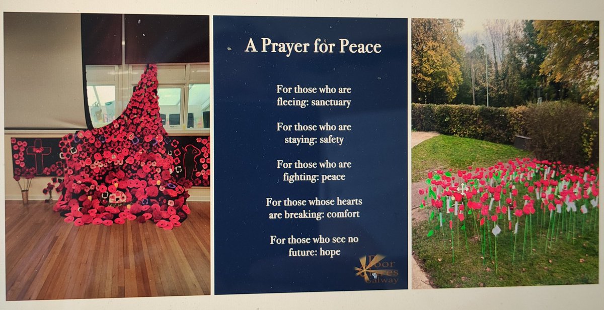 Remembrance assembly. Praying for peace, especially today. The lit candles are to remind us of the innocent children killed in wars. Each poppy has a child's prayer for peace attached. <a href="/StPhilipHoward/">St. Philip Howard</a> <a href="/DOW_Ed_Service/">DOWES - Diocese of Westminster Education Service</a> <a href="/CaritasWestm/">Caritas Westminster</a>