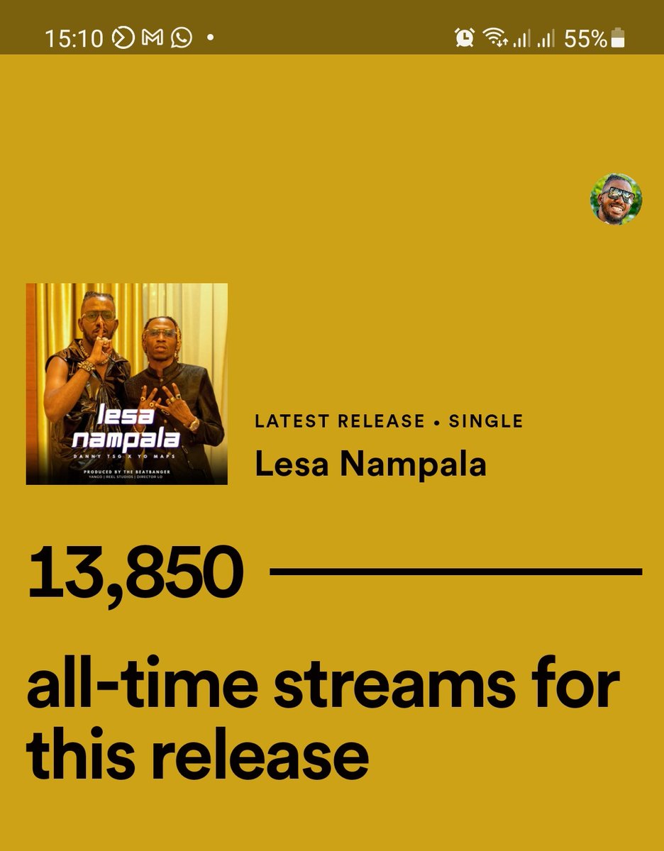 dannytsghumayne's tweet photo. "Lesa Nampala" - Danny TSG ft. @YoMapsofficial currently has 13,850 streams on @Spotify 🔥
Let's run these numbers up!
- https://t.co/lZkmfBCEtR
#dannytsg #yomaps
#lesanampala #spotify
#spotifyartist #spotifyplaylist https://t.co/wXTr7Cuddc