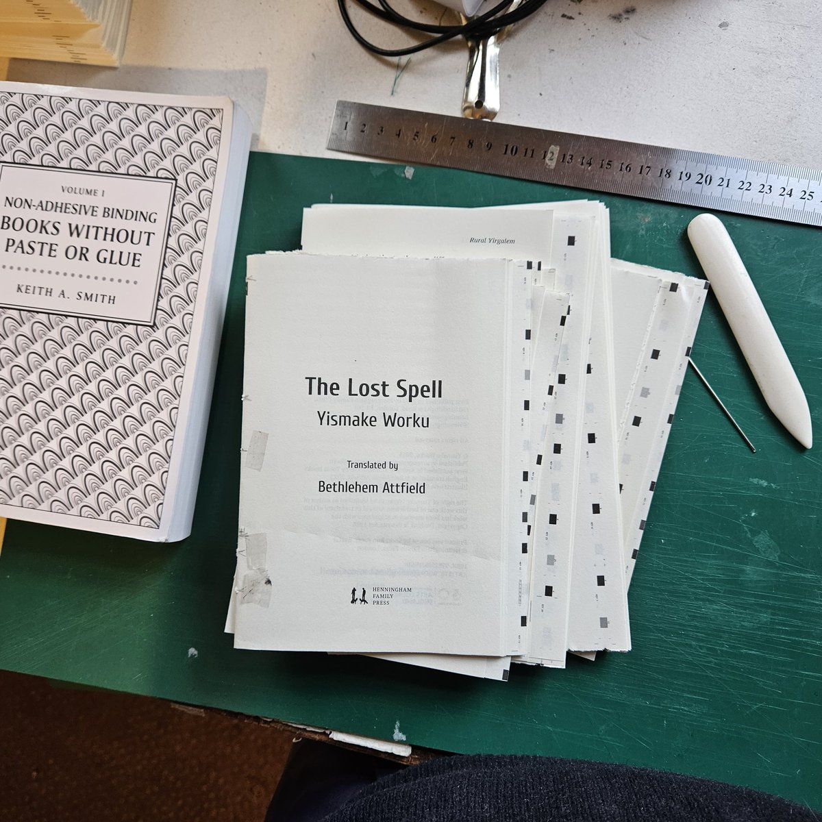 HenninghamPress's tweet image. Work has started on the Artists' Book Edition of The Lost Spell. ETHIOPIAN STITCH HERE WE COME!