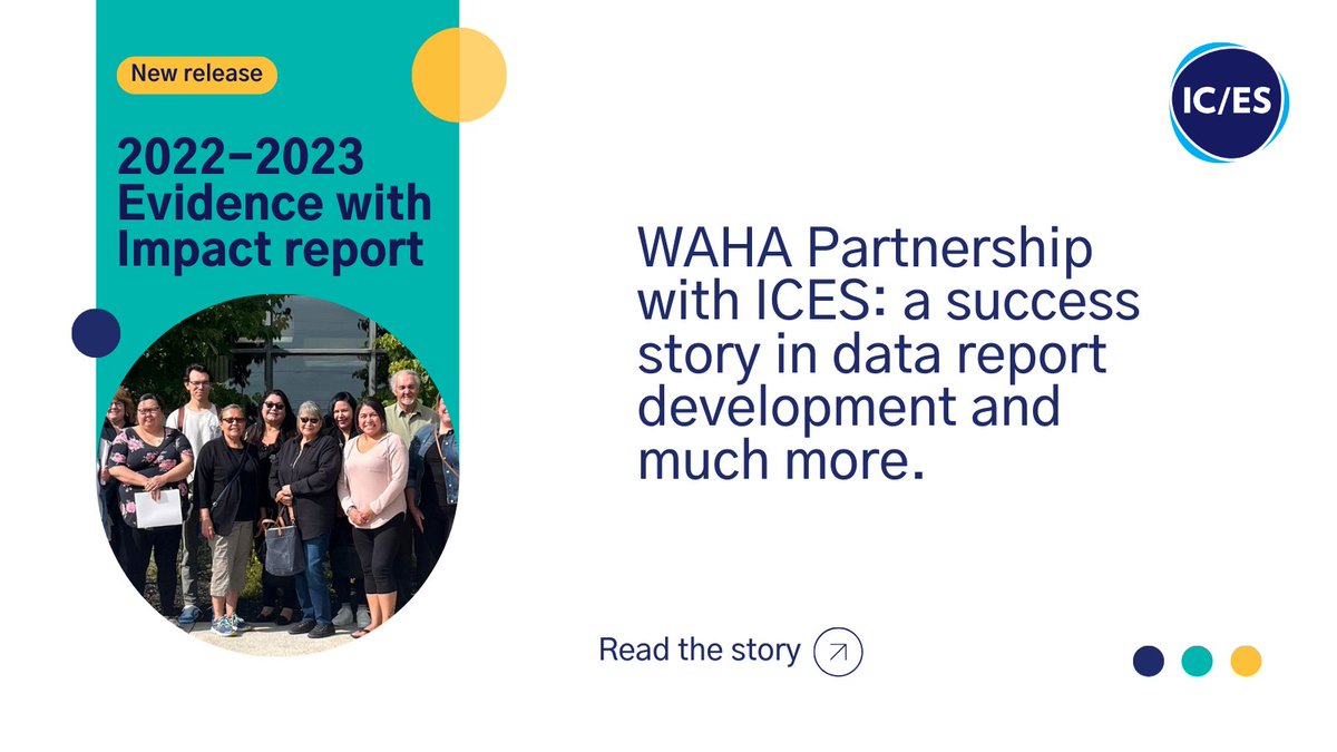 ICESOntario's tweet image. Our 2022-2023 Evidence with Impact report looks beyond the numbers to the tangible impacts of ICES research and analytics on the lives of communities ices.on.ca/accountability… #EvidenceForEveryone