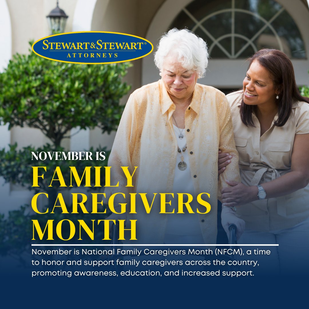 November is Family Caregivers Month, and the Team at Stewart & Stewart Attorneys wants to take a moment to salute all of the family caregivers out there. You deserve our deepest gratitude.  #familycaregiversmonth #caregivers