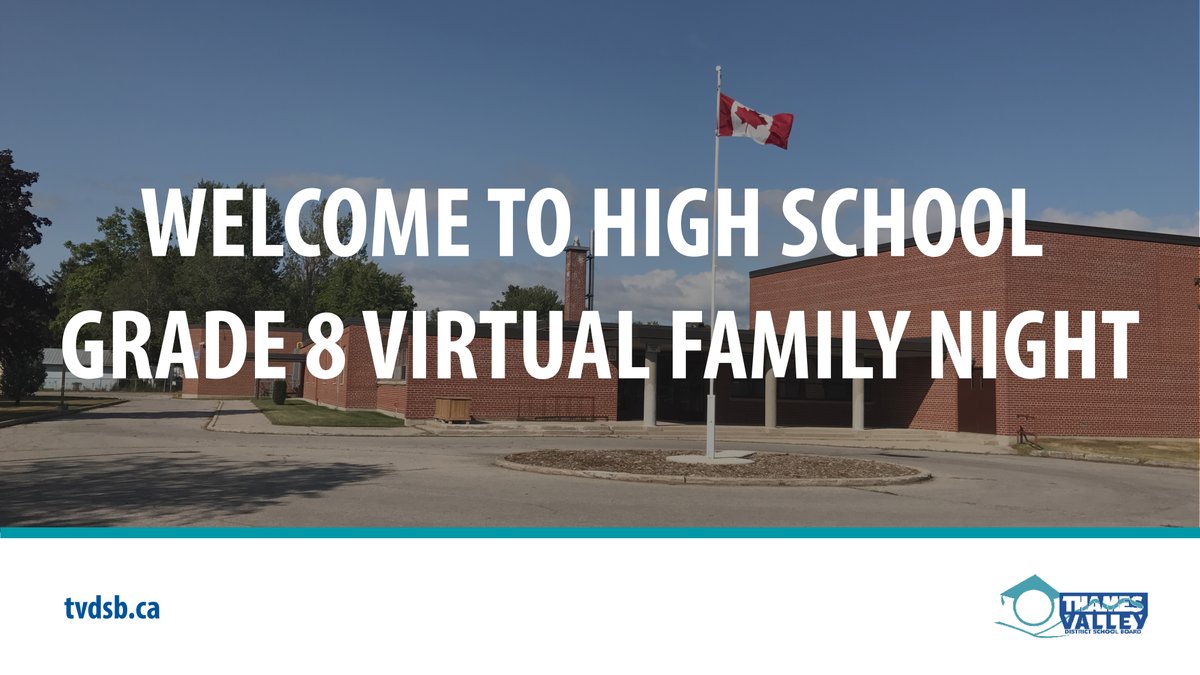 TVDSB's tweet photo. If you’re a grade 8 family in TVDSB, be sure to attend our Welcome to High School Virtual Information session! Topics include the registration process, supporting the transition to grade 9, graduation requirements &amp; more. Join on November 16 at 7pm https://t.co/6ie1rpVeFd https://t.co/0N53f8vsQp