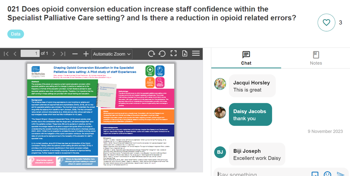 DaisyJacobs85's tweet photo. Networking advancing practice across NHS England #ACP #advancingpractice2023 @stnichhospice 
Sharing my poster for research planned #opioidconversioneducation #palliativecare https://t.co/hYvJNJwCQ6