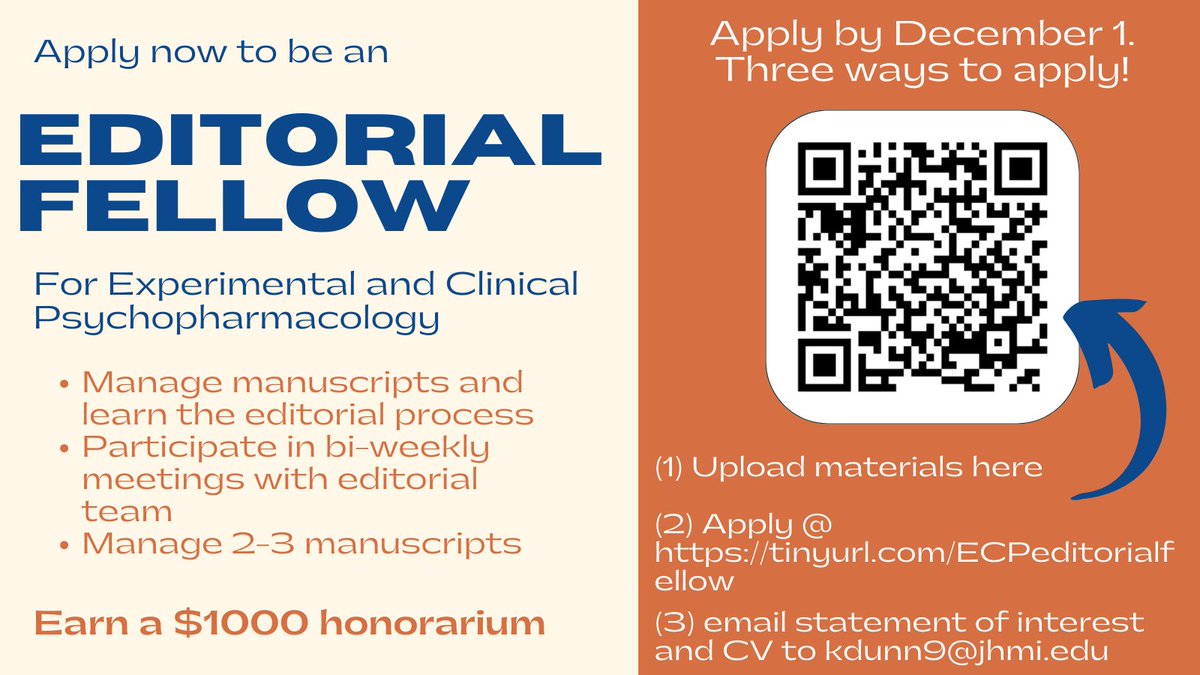 Early career faculty members- apply now to be an editorial fellow for @ECP_editor for the 2024 year! Learn more about the editorial process and earn an honorarium. Applications are open here or below until Dec 1! tinyurl.com/ECPeditorialfe…