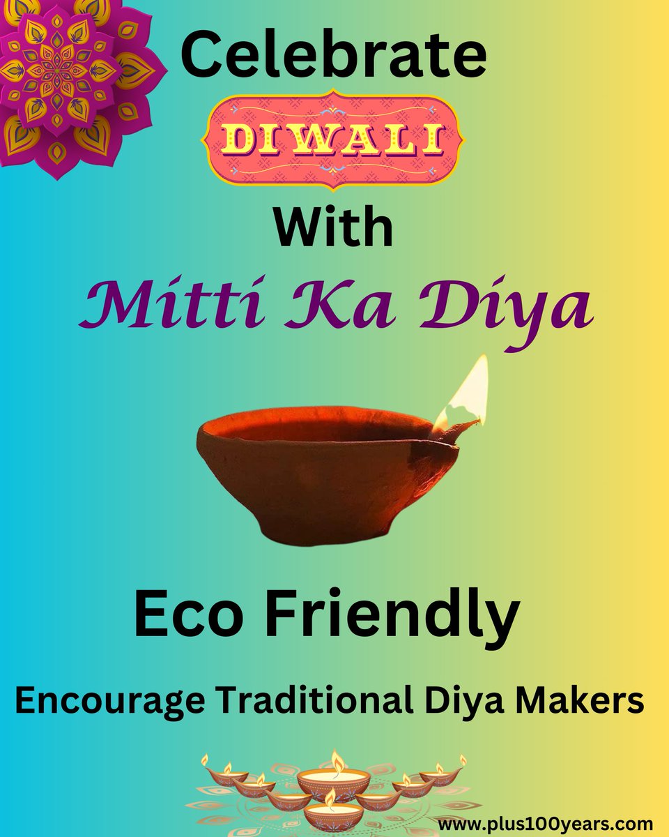 plus100years's tweet photo. Encourage our local diya makers
" Use Eco-Friendly Mitti Diya On this Diwali "
Follow &amp; Like @plus100years 

#Diwali2023 #Diwali #diya #ecofriendly #plus100years https://t.co/cYX0pzYNPs