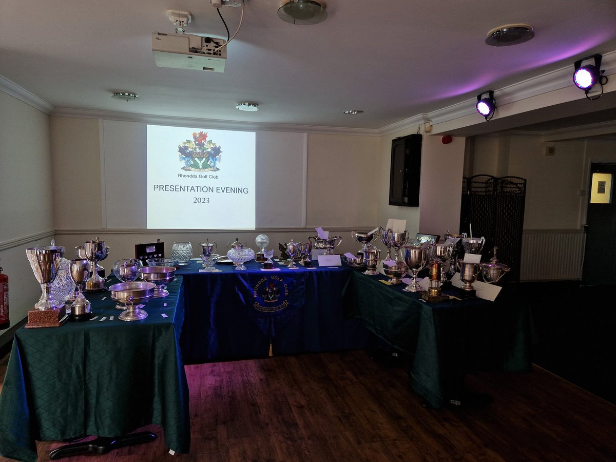 All set up ready for 2023 presentation evening at Rhondda Golf Club⛳️