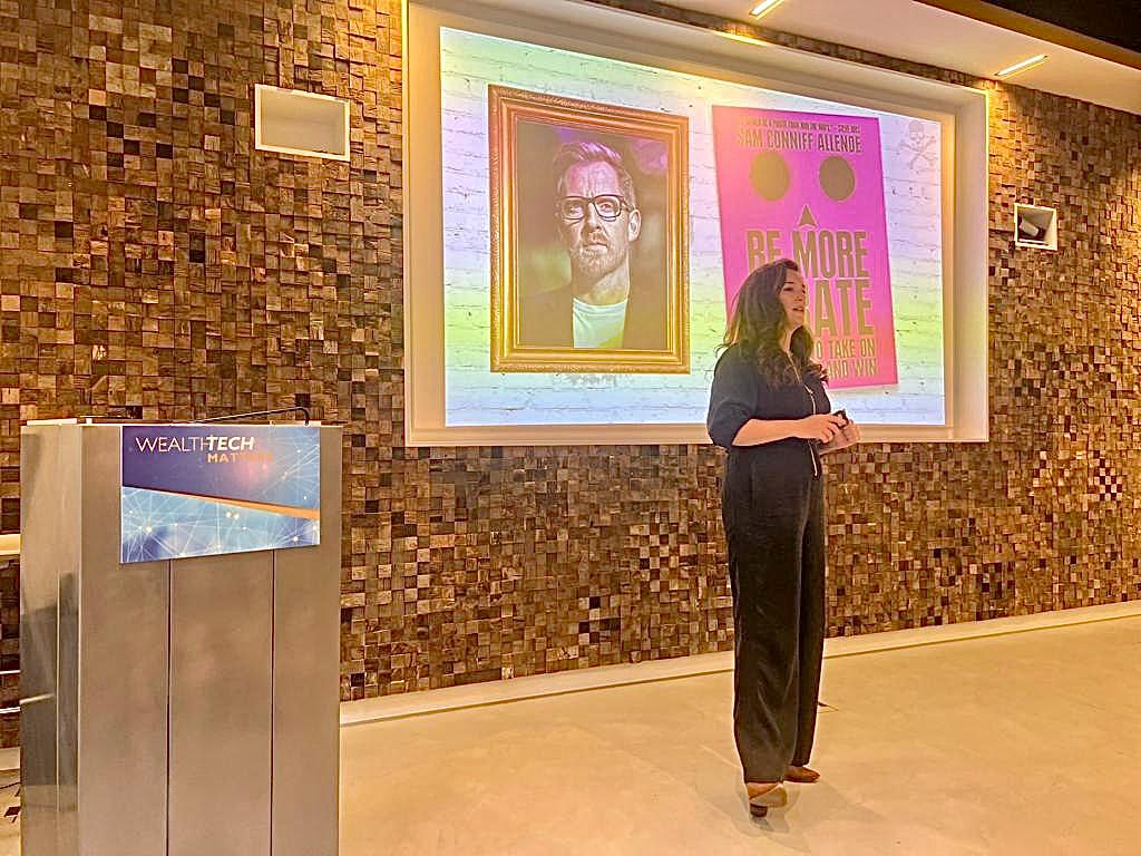 OwenJamesFS's tweet image. Yesterday&apos;s #WealthTechMatters The Business keynote was nothing short of inspiring with the brilliant speaker @AlexandraBarke1, a facilitator, author, coach - and yes, a pirate! 🏴‍☠️In partnership with @TheWealthMosaic