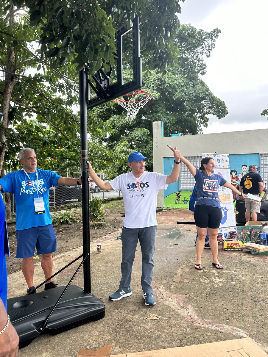 Putting the finishing touches on the basketball hoop. <a href="/nysut/">NYSUT</a> <a href="/MelindaJPerson/">Melinda Person 🍎✌🌈</a> <a href="/NYSUTStreasurer/">Philippe Abraham</a>