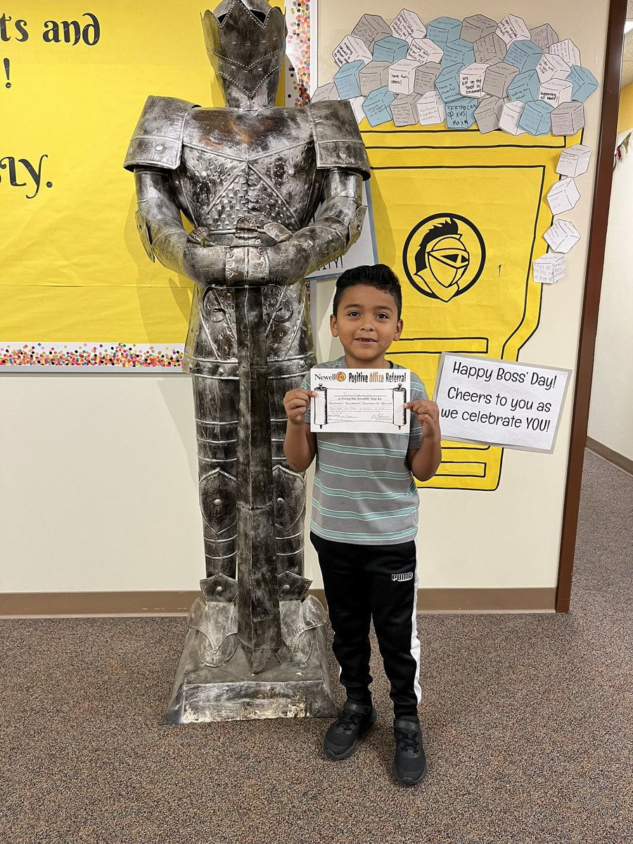 Ivan earned a Positive Office Referral today for living The Knights’ Way! #KnightsofNewell
