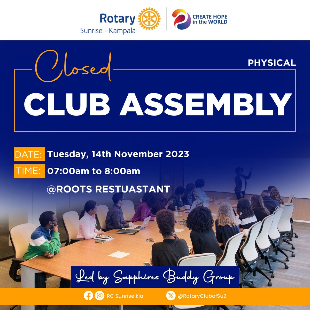 Don't bounce next week on Tuesday , we shall have a Closed Club Assembly.
#RCSunriseMeetsUp
#CreatingHopeInTheWorld