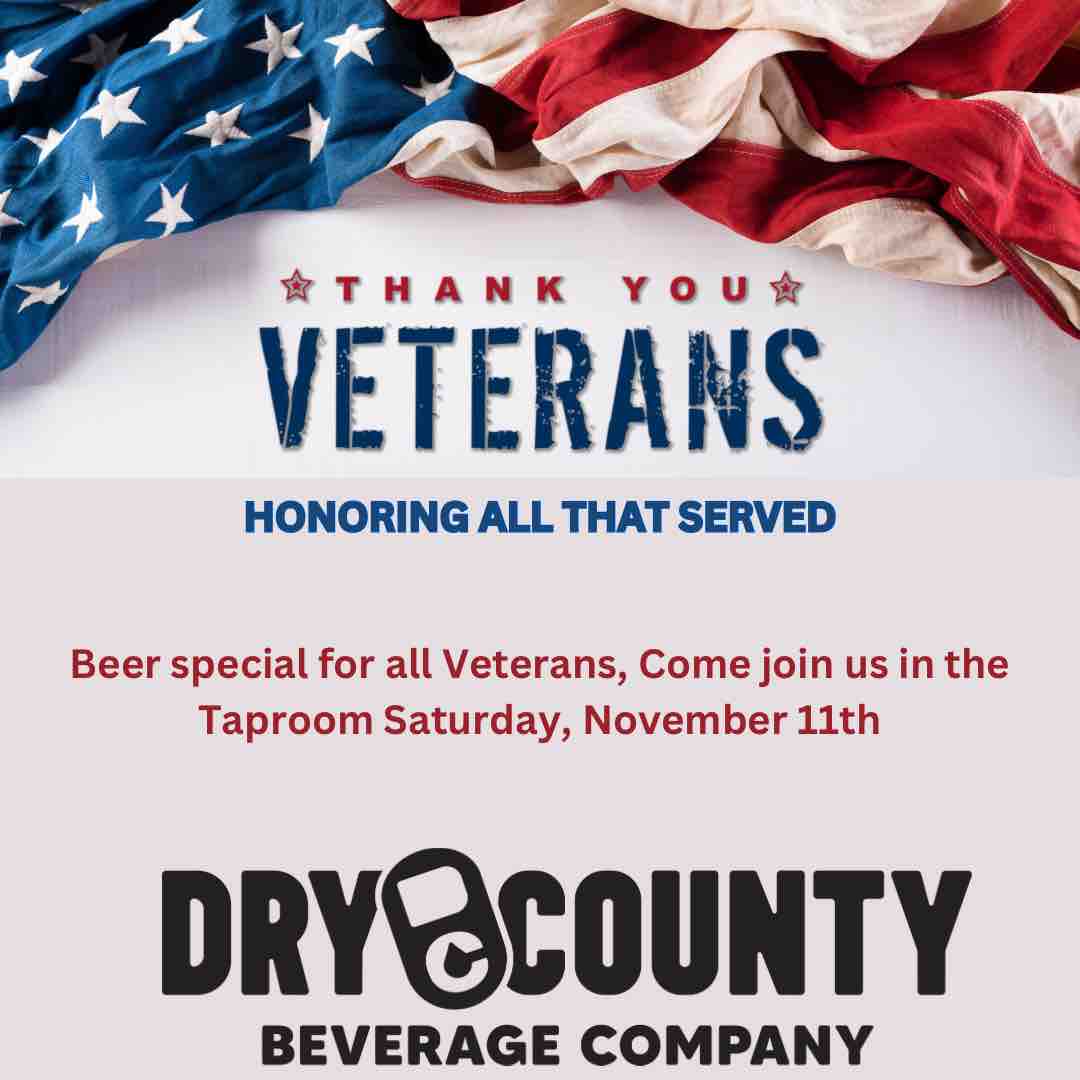 Thank you to all our Veterans!! Honoring all that served tomorrow in the taproom! Hours 12 pm-12 am 🇺🇸