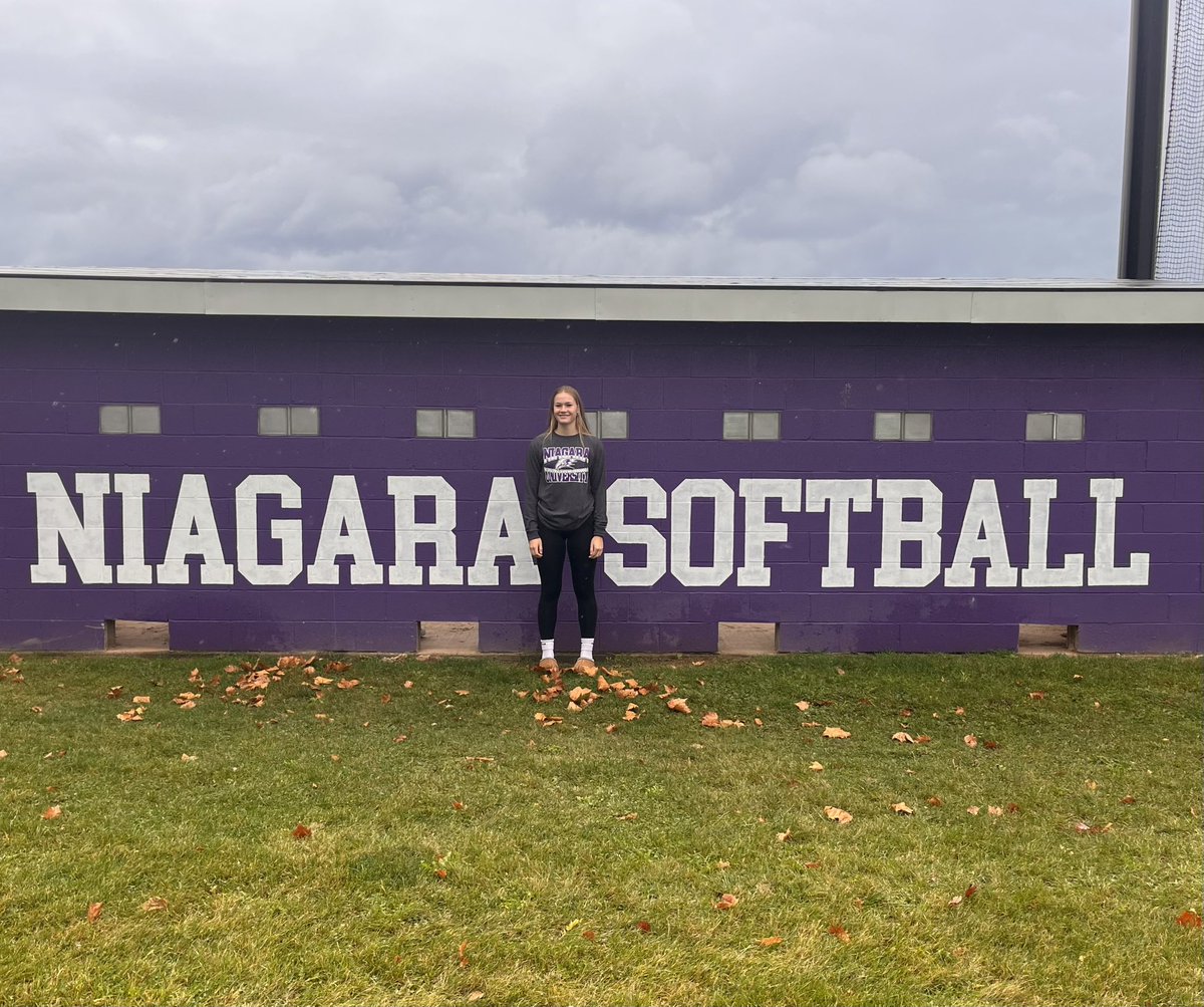 Excited to announce my commitment to Niagara University! Thankful for everyone who has been apart of my journey. Can’t wait for the next 4! #rollpurp🦅 <a href="/NiagaraSB/">Niagara Softball</a>