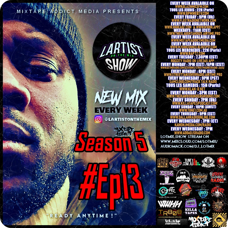 🔊NEXT MIX Sunday Nov 19th
LOTMIX SHOW-S5Ep13
by <a href="/dj_lotmix/">Dj LOTMIX aka LartistOnTheMix</a> w/ <a href="/mixtapeaddictPR/">MixtapeAddictMedia</a>

🎧Every Week
<a href="/Newmann_Dist/">SlaughtaHouze On Demand</a> <a href="/tracktalkradio/">TRACK TALK PROMOTIONS</a> <a href="/BlazinMicsfm/">BLAZINMICSFM</a> @kawonjradio <a href="/TakeoverStreet/">Street Takeover Radio 104.5fm</a> <a href="/MJsHipHopConnex/">MJ_Savino</a> <a href="/RocCityRadio1/">RocCityRadio</a> @smr_radio <a href="/808_raw/">The Raw 808 Underground Radio</a> <a href="/DopeHipHopApp/">WorldWideHipHop</a> <a href="/djteklyve/">(WDRO-DB)</a> <a href="/DopeHipHopApp/">WorldWideHipHop</a> <a href="/ZIZAKANY/">ZIZ_yall</a> 🇺🇸