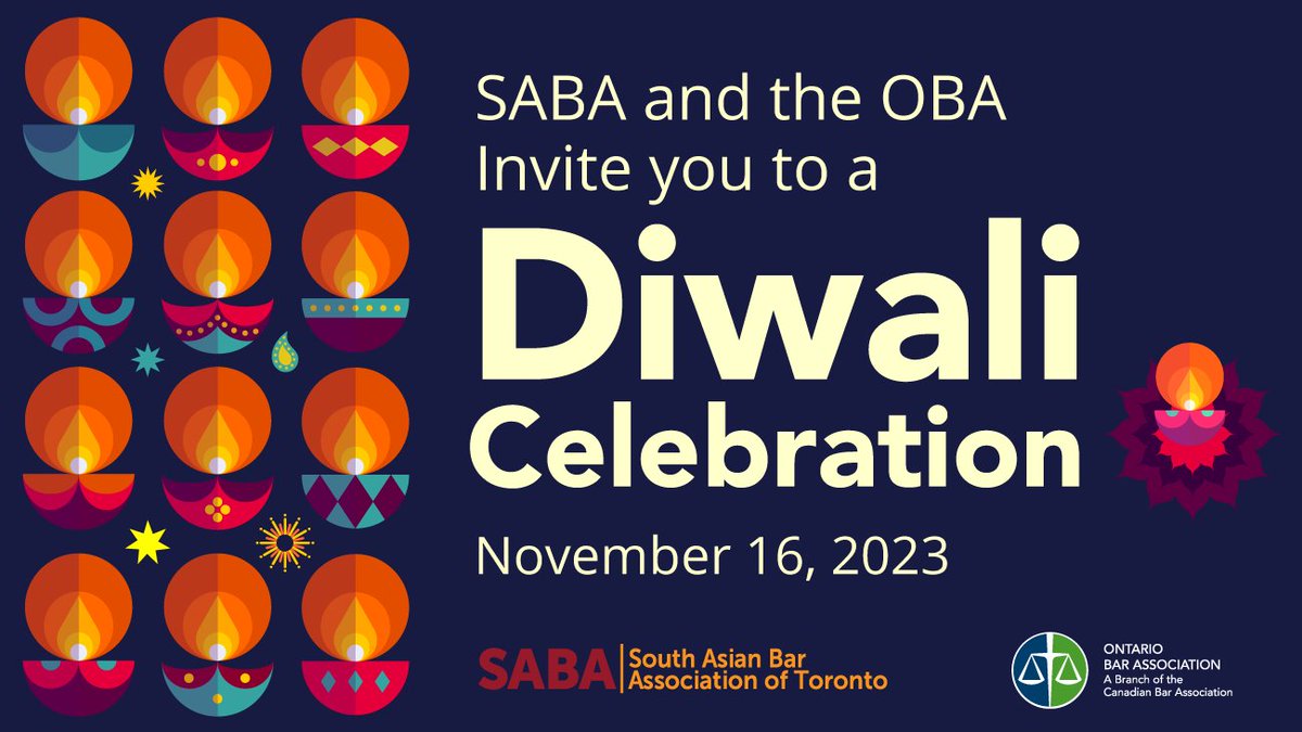 Celebrate the festival of lights together! The OBA and @SABAToronto are hosting a Diwali and Bandi Chhor Divas celebration on November 16 in Toronto. Share sweets, stories and spend time with friends and colleagues. cbapd.org/details_en.asp…