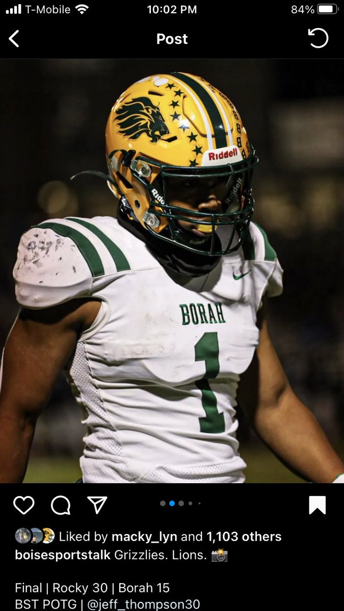 Nelson_Jevon's tweet photo. Honored to receive “All conference offensive all river player of the year” as well as Mr offense for Borah High-school. To top it off I was blessed to be a team captain as well. It was a awesome season boys love all y’all @BorahTrack @BSURecruits @ISUMattCampbell @Corey81Nelson https://t.co/ZXXrOPJIVd