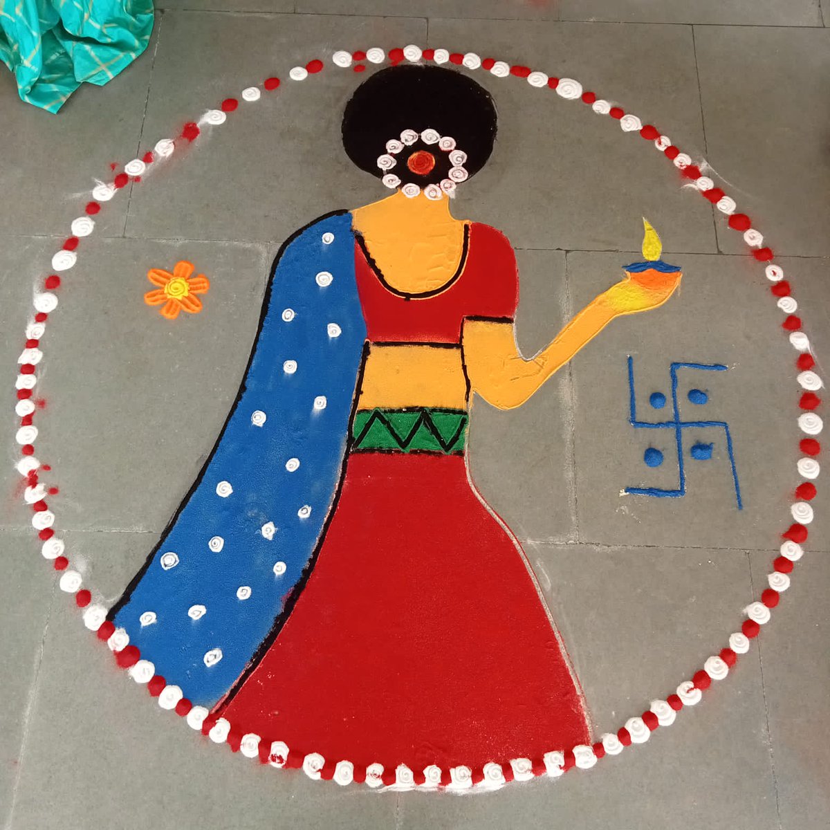 #HappyDhanteras
#HappyDiwali 
Beautiful rangoli made by students