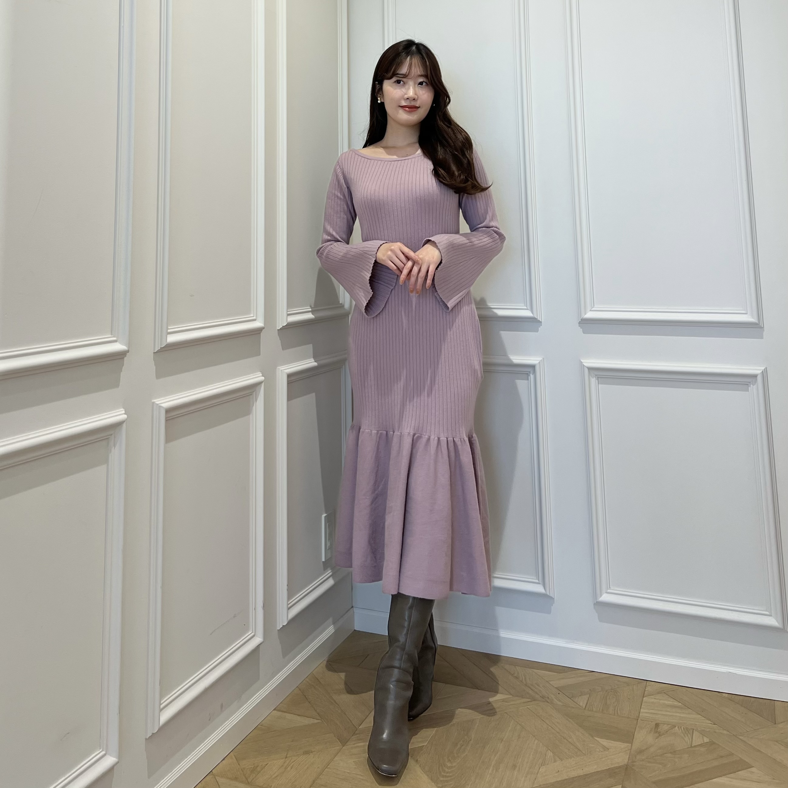 herlipto La Lueur Knit Dress ecru Sサイズ herlipto La Lueur Knit