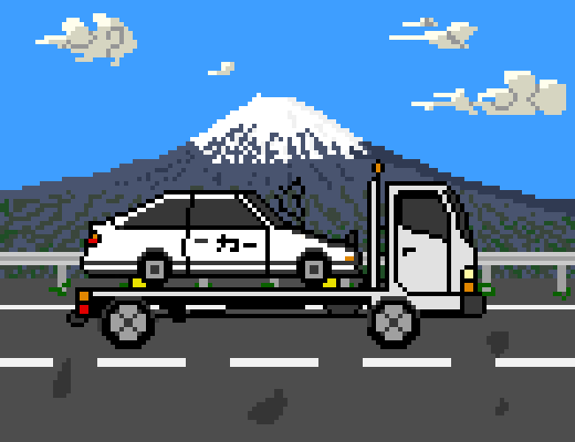 tragicpxls's tweet photo. Here's the first arwork i did, obviously it's initial D. It was around one and a half month ago when i made it, and is by no means perfect. But i like it. I liked making it, even if i may be the only one who does.
#PixelArt #Pixelartist #InitialD https://t.co/SuMN6HpxSS