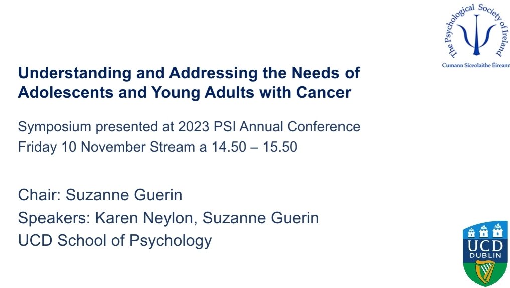 Our symposium at #PSIConf23 is underway! We are in Stream A (aka the big room 😱) so plenty of space! More to follow from research collaborations with @Barretstown @CHI_Ireland @JMitch82 @PMCC @NiamhyOS @ScheryllAlken @DrKathyLooney @KarenNeylon1 @ElaineMRWilson @lorrainewhelan5