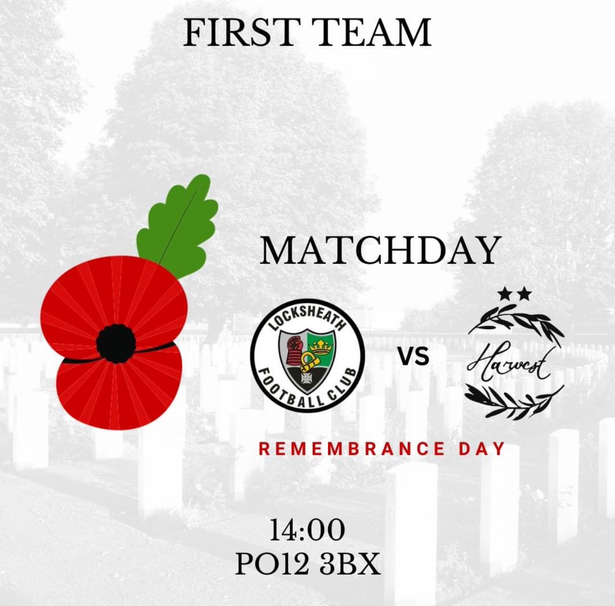 Tomorrow’s games on #RemembanceDay both our sides will proudly display the poppies like every year.