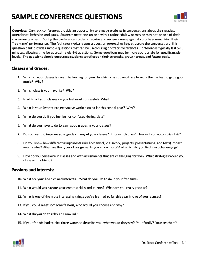 How do your teachers and counselors check in with students about learning progress once the school year is underway? This printable list of questions from @ctrisenetwork can support conversations and connections. docs.google.com/document/d/1X2…