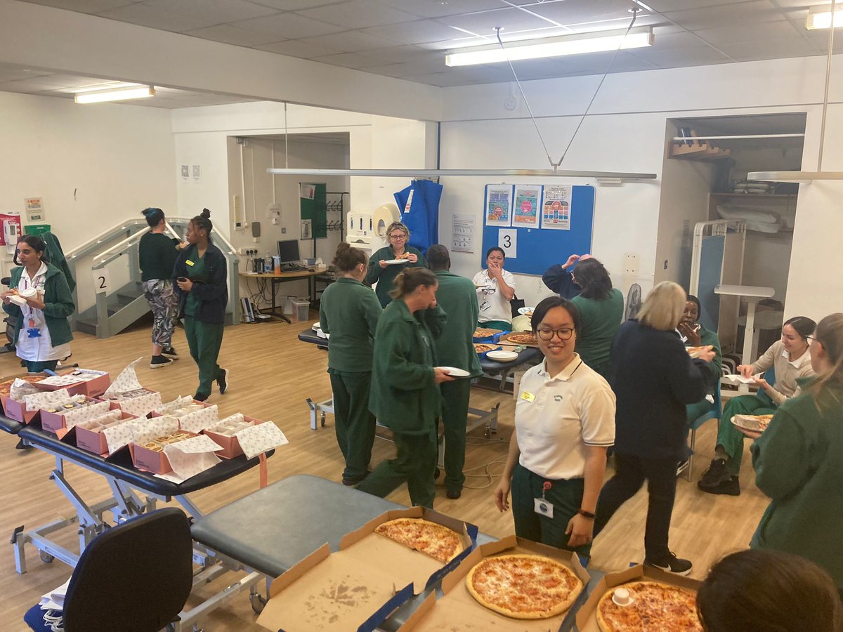 A huge thank you to @RNOH_UNISON for the #OTweek2023 pizza and lamingtons lunch. We're always happiest when we're fed! @RNOHnhs @RnohTherapies