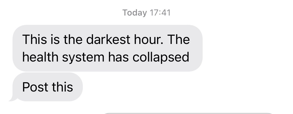 QudsNen's tweet photo. A text message from @GhassanAbuSitt1, who is currently at Al Shifa Hospital, to journalist @IamArwaDamon 

#Gaza https://t.co/0rZKVjTsr6