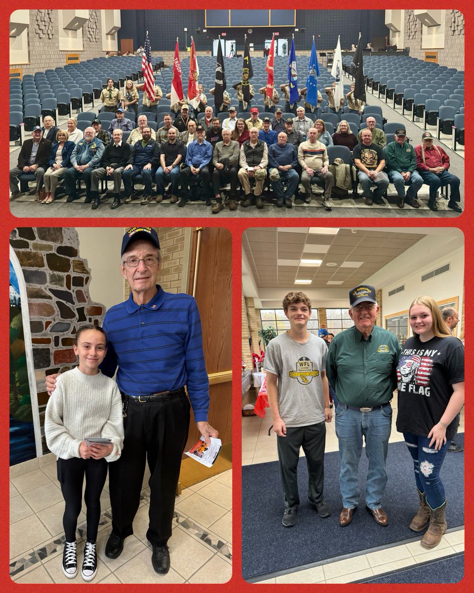 BloomfieldSHS's tweet photo. Love honoring and celebrating our veterans and hearing their stories ❤️🤍💙 @Bloom_Middle @MrParzych https://t.co/UZHDLLCncU