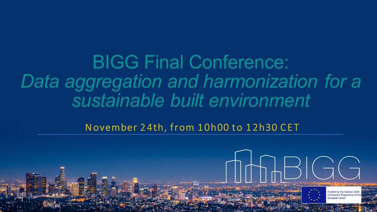 BIGG Project (@biggproject) on Twitter photo SAVE THE DATE!! 🗓️Next November 24, from 10:00 to 12:00 CET, the <a href="/BiggProject/">BIGG Project</a> organises its Final Event: Data aggregation and harmonization for a sustainable built environment
Register here: us06web.zoom.us/webinar/regist… SAVE THE DATE!! 🗓️Next November 24, from 10:00 to 12:00 CET, the <a href="/BiggProject/">BIGG Project</a> organises its Final Event: Data aggregation and harmonization for a sustainable built environment
Register here: us06web.zoom.us/webinar/regist…