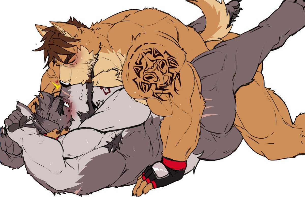 AugarrWoof's tweet photo. Wolfmen bonding time
... or more like " mating season" 😤

Oldman Wolf showing Augar how to properly take care(?) of your partner 🔥

Both Daddy wolf and this masterpiece are by @TsupashiZp ✨thank you so much for this! https://t.co/HnuHE0hZ2a