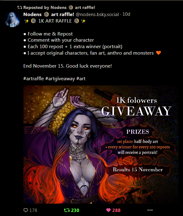Five days left until the end of art giveaway 💫