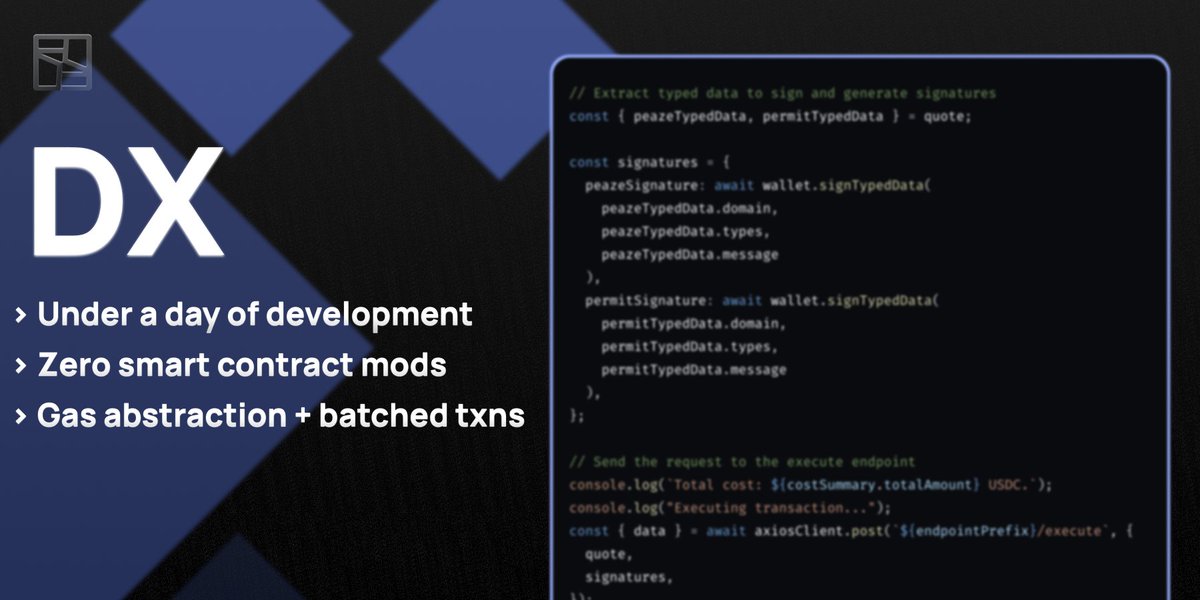 Simplicity isn't just a buzzword for us; it's a commitment to users and developers.

Integrate our gas abstraction relayer in under a day with just two API requests. That’s all it takes to solve the puzzle of gas tokens that all users struggle with.