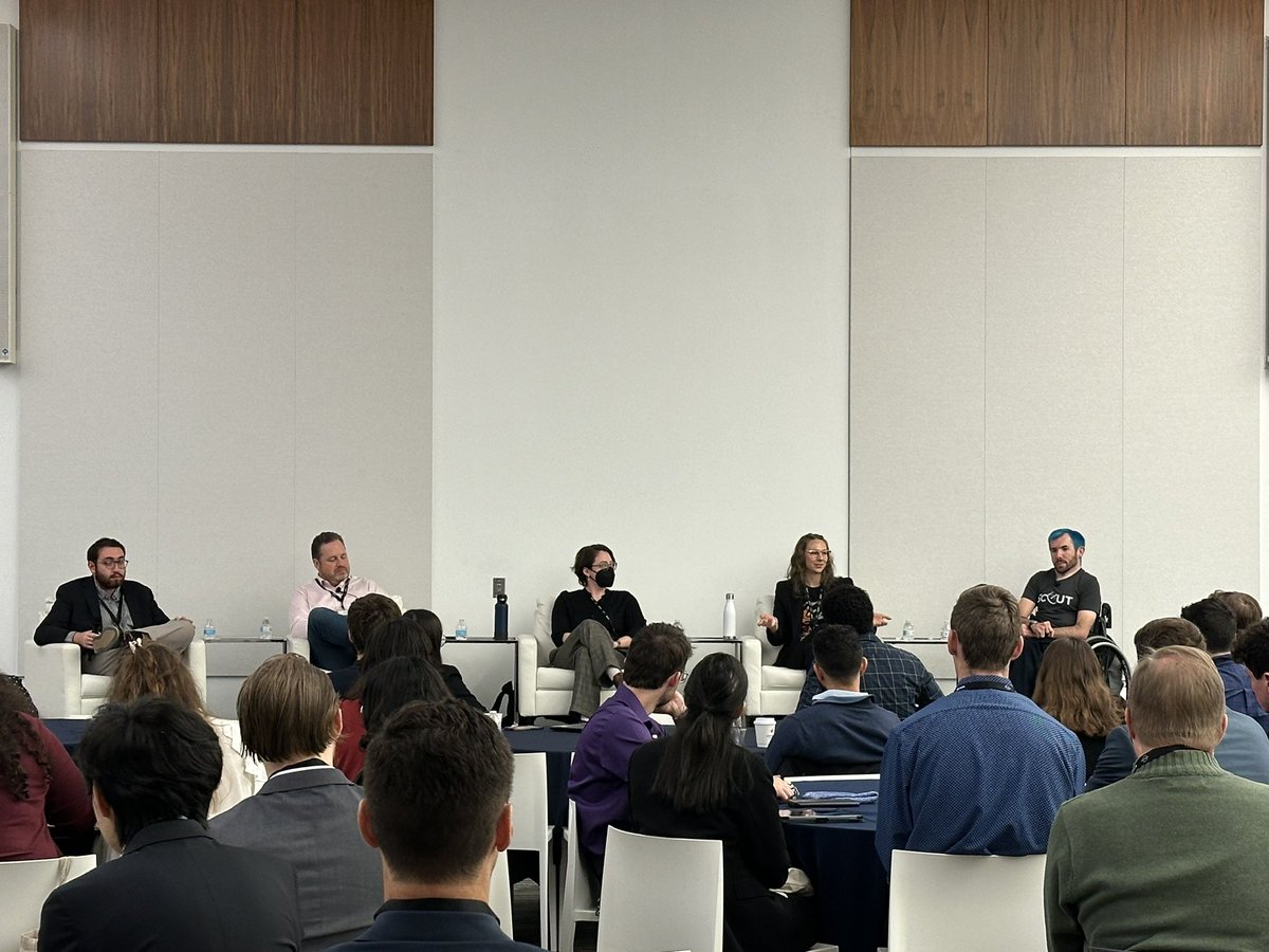 BrianLagana's tweet photo. @_CONFERS 

CONFERS members (from left) Dr. Brian Weeden, Secure World Foundation; Luc Riesbeck, Astroscale; Alex Coultrup, Starfish Space; and,  Eric Ingram, SCOUT Space, speaking now on the Space Sustainability panel at SEDS US’ SpaceVision 2023 at American University, https://t.co/DmnX4U53g6
