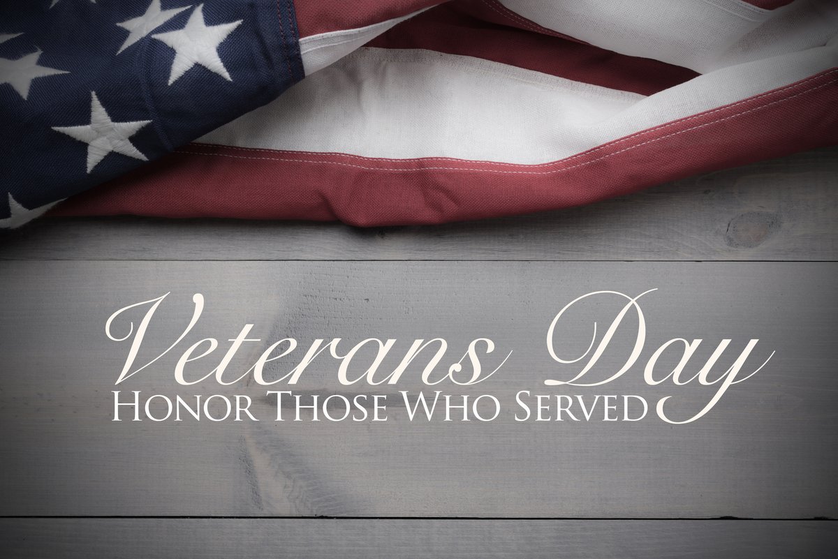 In observance of Veteran's Day, we extend our thanks and gratitude to all the veterans who have served our country.
