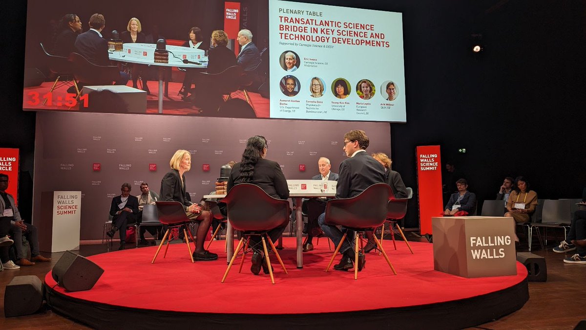 Carnegie Science (@carnegiescience) on Twitter photo Our <a href="/CarnegiePres/">Carnegie President</a> Eric D. Isaacs moderated a panel discussion on fostering transatlantic cooperation in science at the <a href="/Falling_Walls/">Falling Walls</a> Conference in Berlin this week. Participants: <a href="/aaberhe/">Dr. Asmeret Asefaw Berhe (she/her)👩🏽‍🔬🌍</a>, <a href="/mleptin/">Maria Leptin</a>, <a href="/ArikWillner/">Arik Willner</a>, <a href="/UChicago/">The University of Chicago</a>'s Young-Kee Kim & <a href="/ptb_q5/">PTB's International Cooperation</a>'s Cornelia Denz Our <a href="/CarnegiePres/">Carnegie President</a> Eric D. Isaacs moderated a panel discussion on fostering transatlantic cooperation in science at the <a href="/Falling_Walls/">Falling Walls</a> Conference in Berlin this week. Participants: <a href="/aaberhe/">Dr. Asmeret Asefaw Berhe (she/her)👩🏽‍🔬🌍</a>, <a href="/mleptin/">Maria Leptin</a>, <a href="/ArikWillner/">Arik Willner</a>, <a href="/UChicago/">The University of Chicago</a>'s Young-Kee Kim & <a href="/ptb_q5/">PTB's International Cooperation</a>'s Cornelia Denz