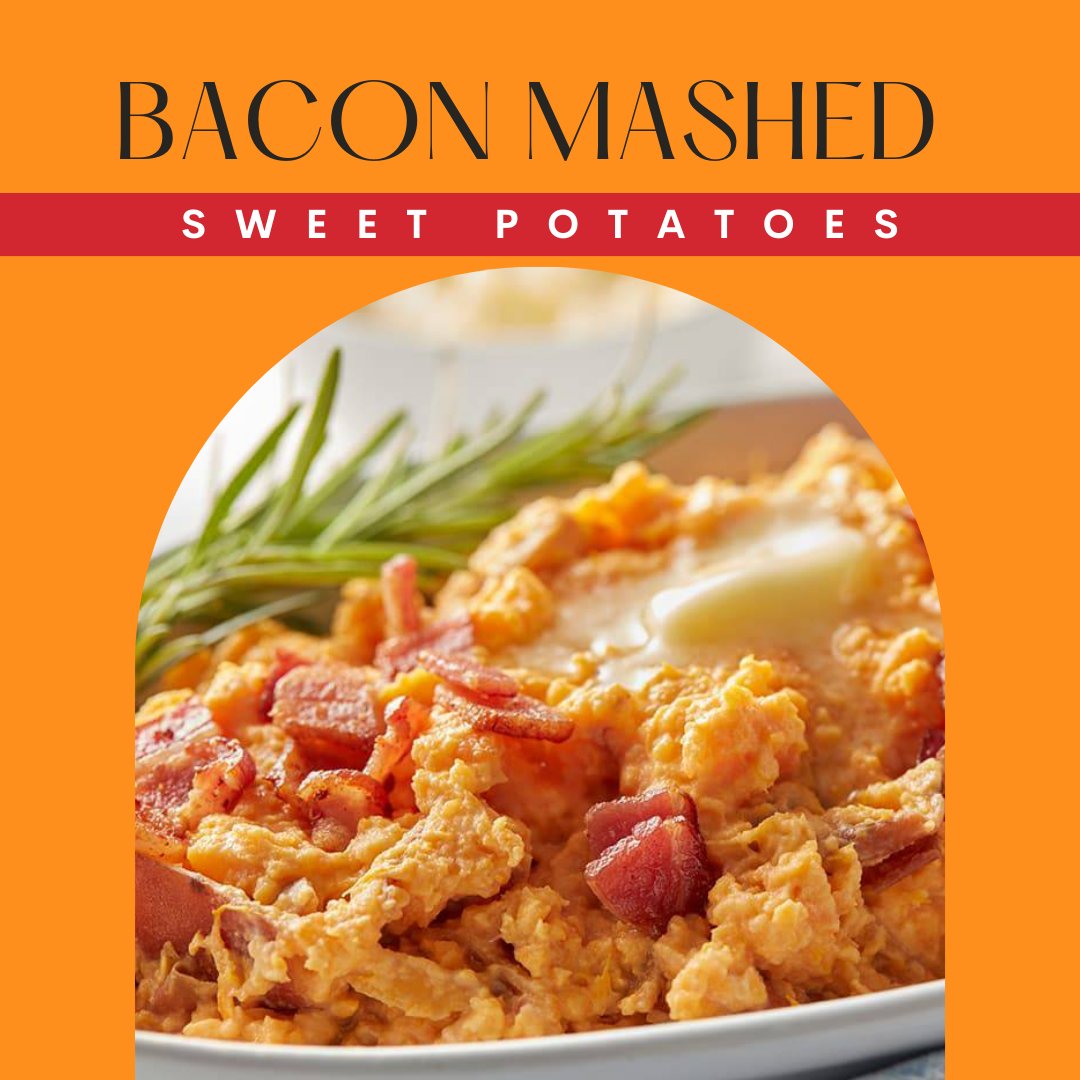 Embrace the flavors of fall with our Bacon Mashed Sweet Potatoes! What's your go-to fall recipe? 🍂 bit.ly/3DQ2Th1  

 #FallFlavors #BaconMashedSweetPotatoes #Comfort