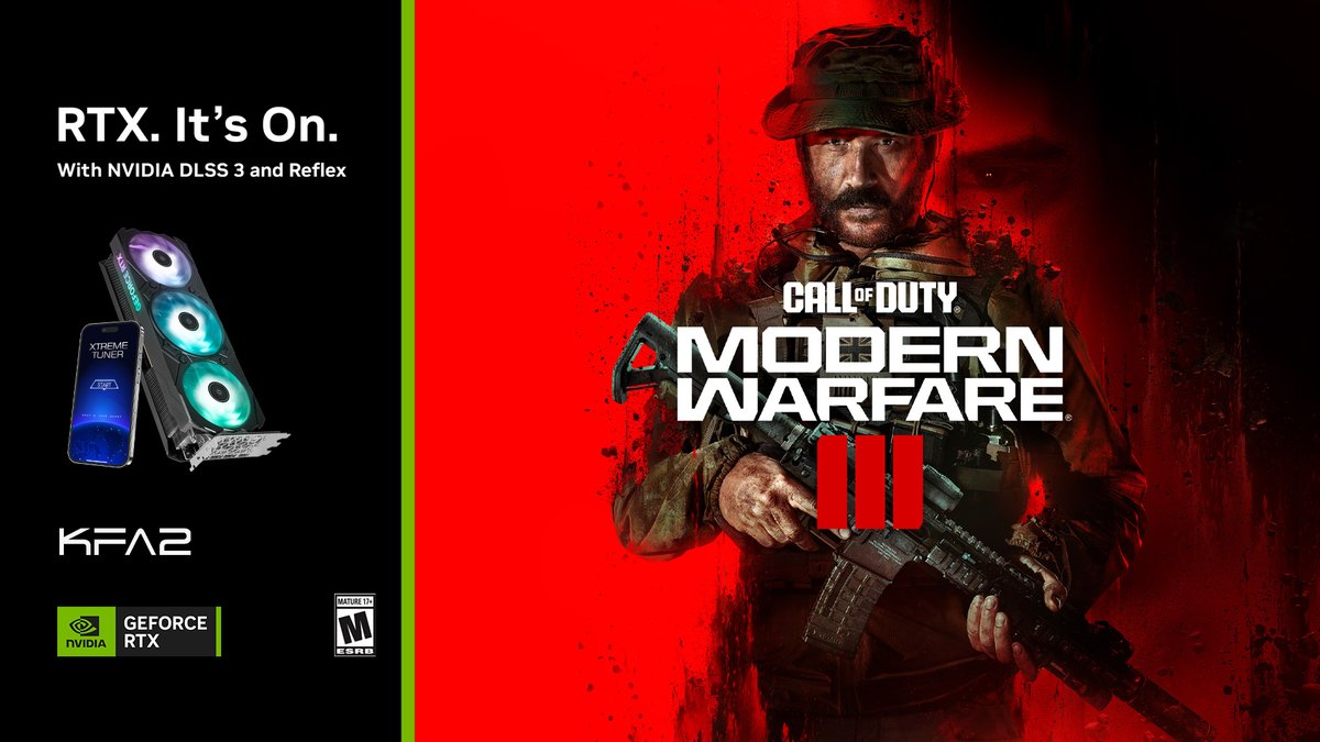 kfa2gaming's tweet image. Call of Duty is back, so is Captain Price.
The KFA2 RTX 40 Series gives the best performance and NVIDIA Reflex for the unbeatable response times to acquire the enemies faster.
#FramesWinGames #RTX #DLSS3 #Reflex #KFA2 #KFA2Gaming #PCgaming #HOF #HOFgaming #HOFace #ace